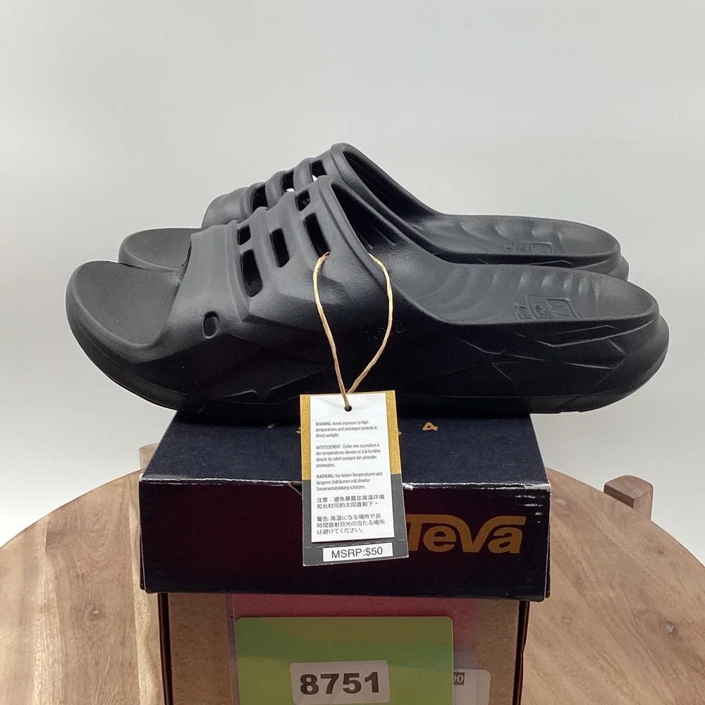 Teva Mens ReEmber Terrain Slides Black Ultra Comf Sandals 1129594-BLK